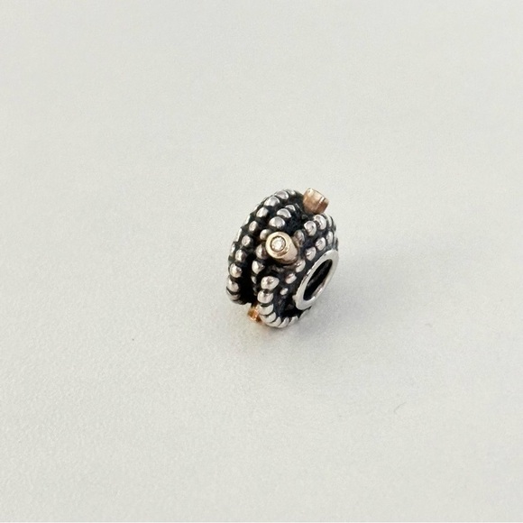 Pandora 925 14K Gold Diamond Entangled Beauty Rare Retired Bead Charm - Picture 7 of 8